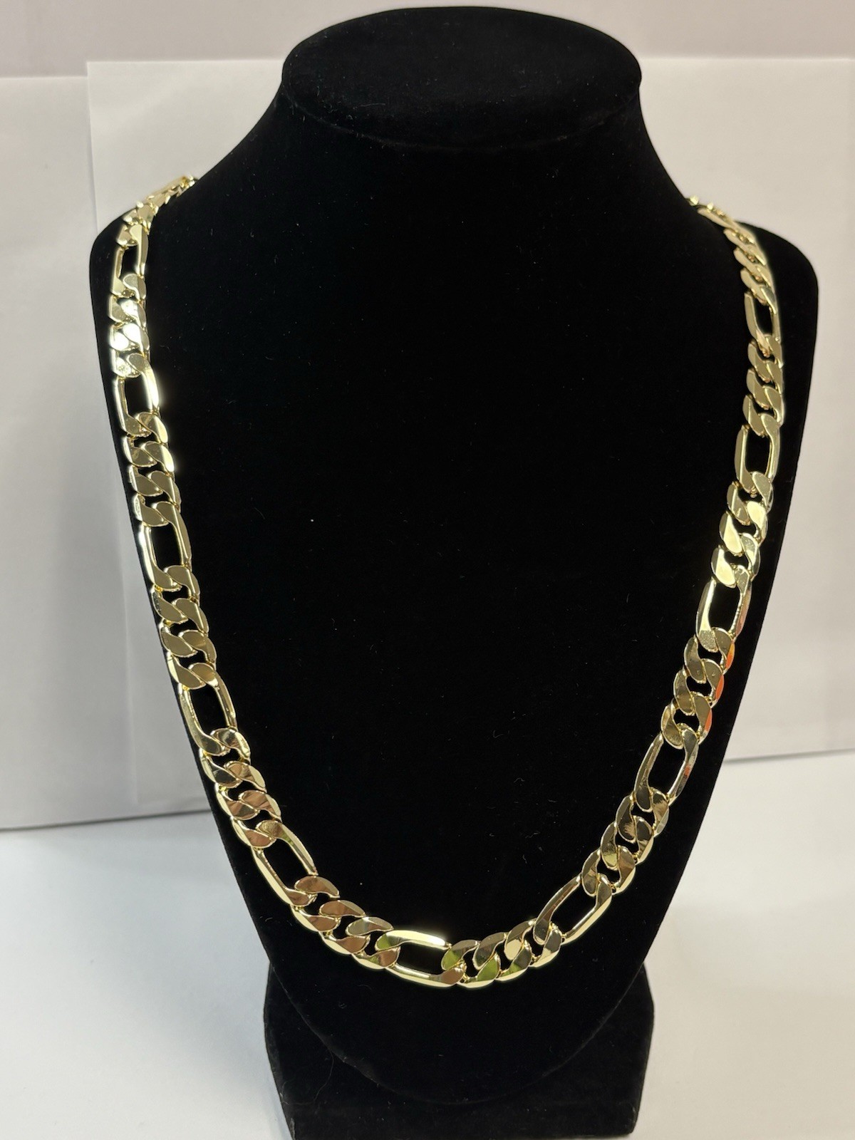 14k STAMPED ITALY Gold Filled/Plated Figaro Chain~24” ~ 10mm ~NEW~READ