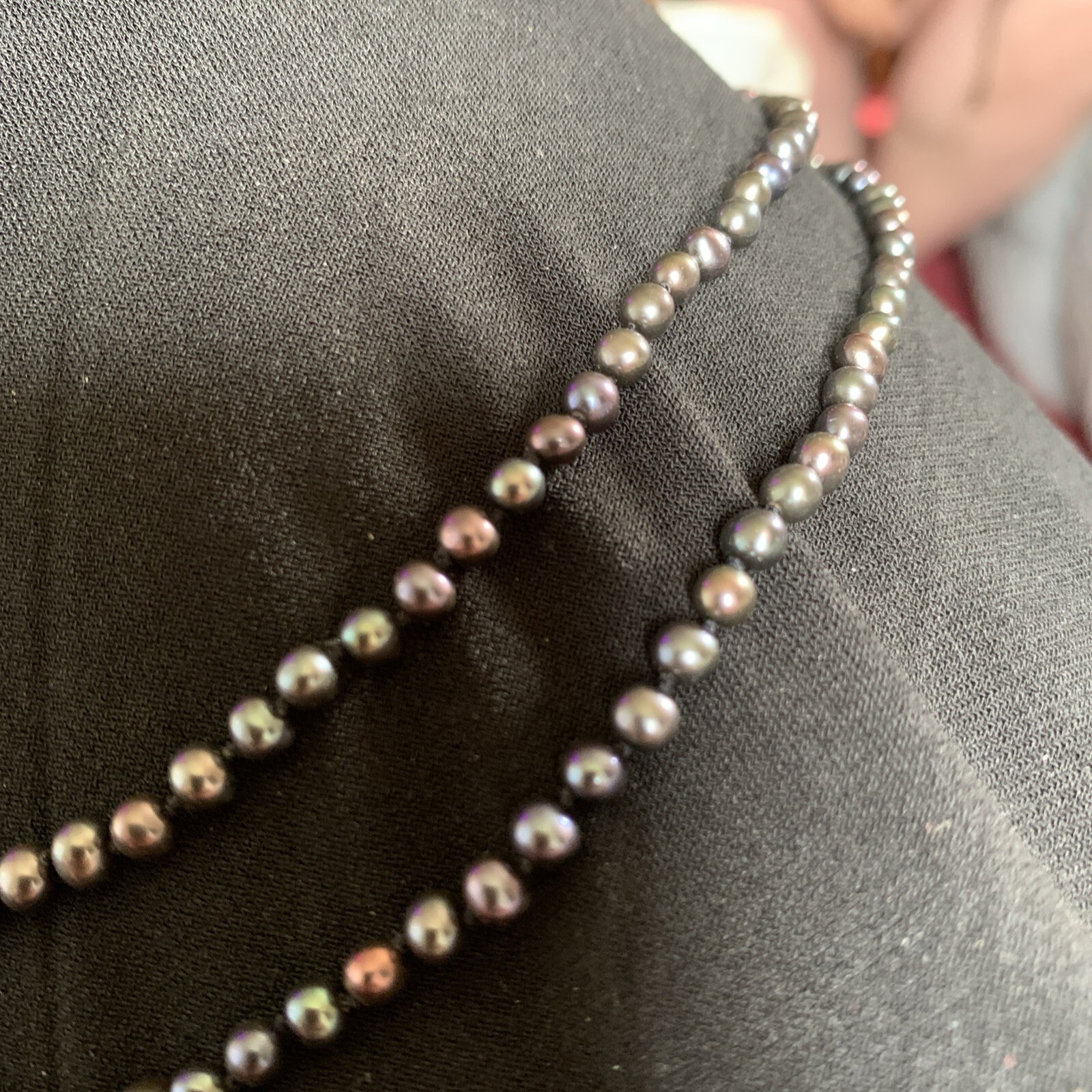 Natural Black Pearl 27 Inch Necklace