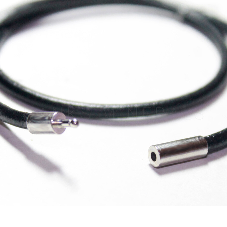 Leather Cord Necklace Black Brown 3mm Bayonet Clasp Surfer Choker Unisex USA