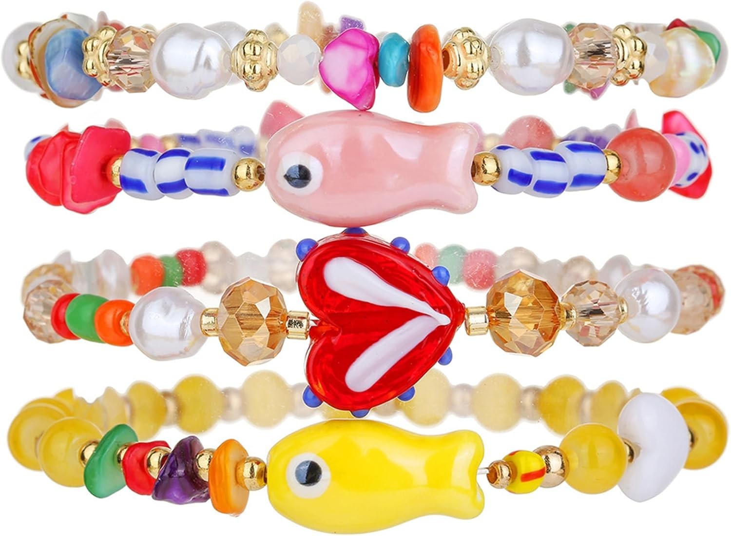 Ocean-themed Stretch Bracelet Set – Perfect Accessory for Tropical Getaways