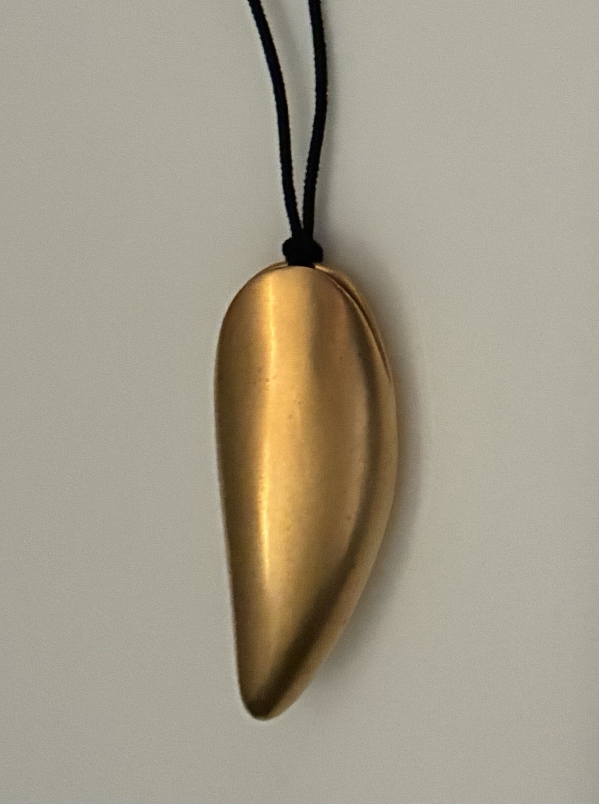 Ted Muehling Yellow Gold Plated Pendant Necklace On Black Fabric Cord