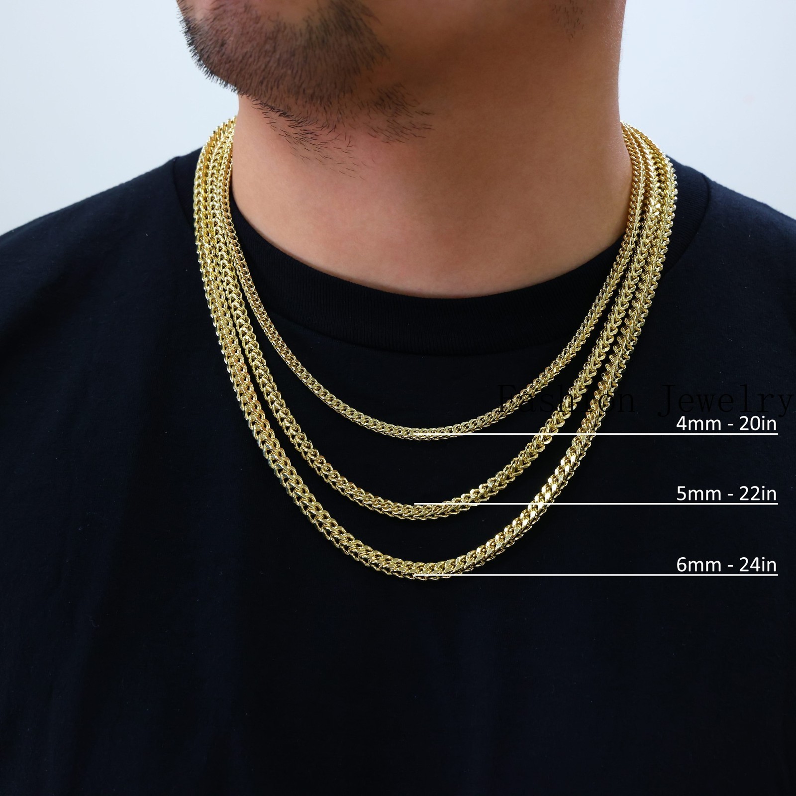 10k Yellow Gold 1.5mm-6mm Franco Box Necklace Bracelet Chain Mens Womens 7″- 30″