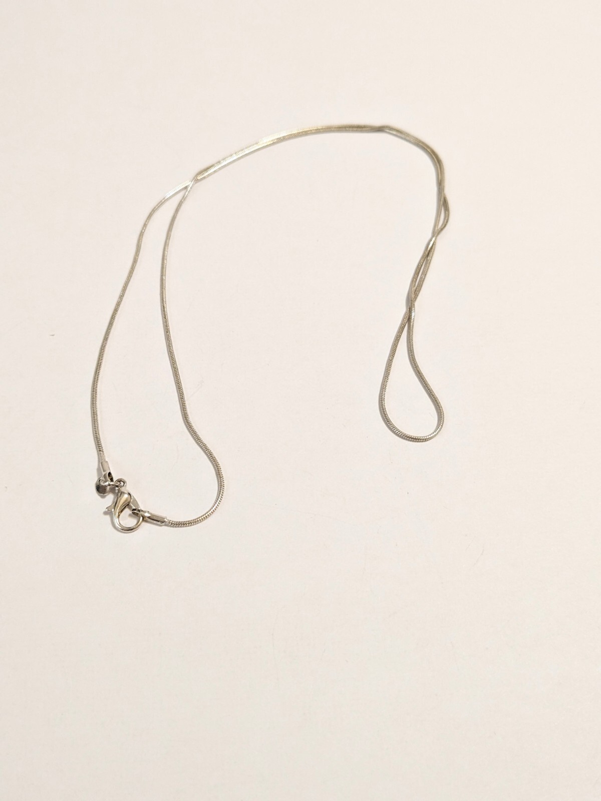 Snake Chain. Silver Tone. Minimalist. Stackable. 23″. Lobster Clasp. Versatile
