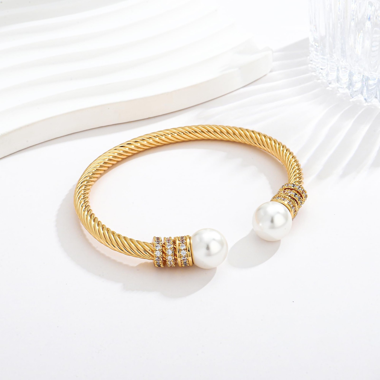 Gold Cable Wire Cuff Bracelet for Stainless Steel Open Cuff Bangle Bracelets …