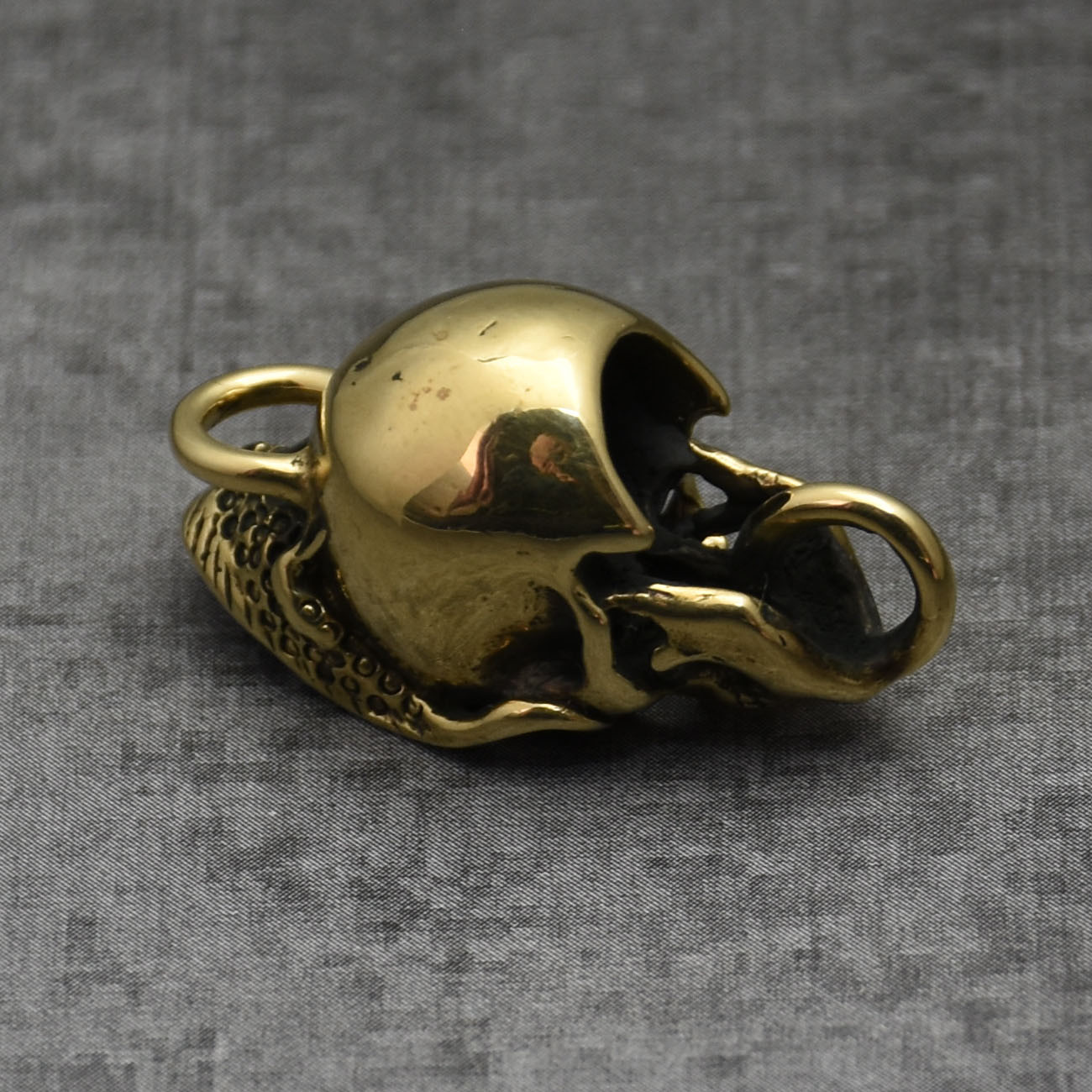 Solid Brass Skull Lizard Necklace Pendant Keychain Pendants