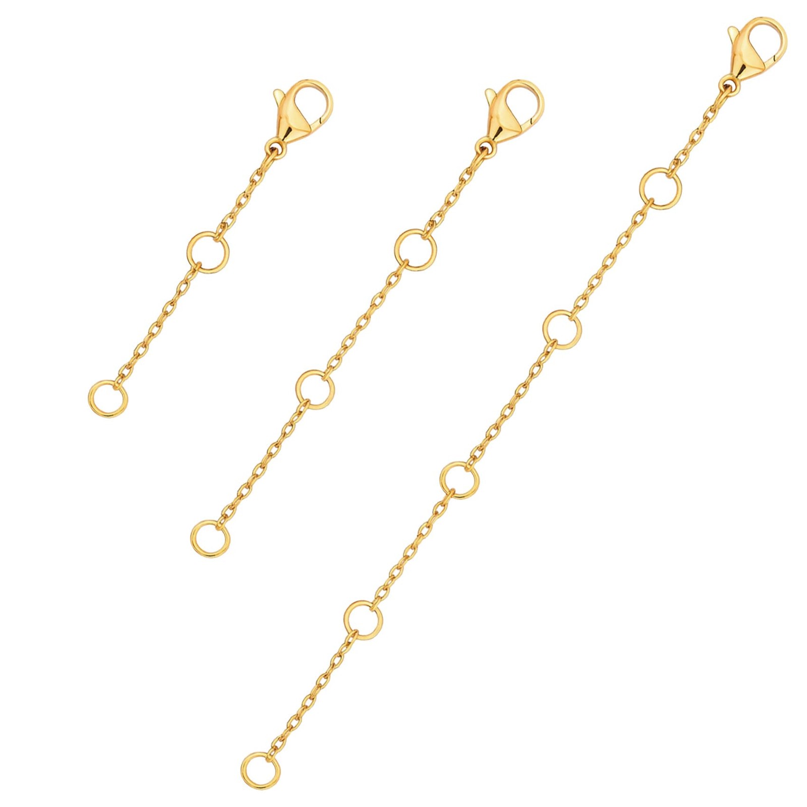 3 Pcs Necklace Extenders for Women 14K Gold Plated Necklace Extender Chain Ex…
