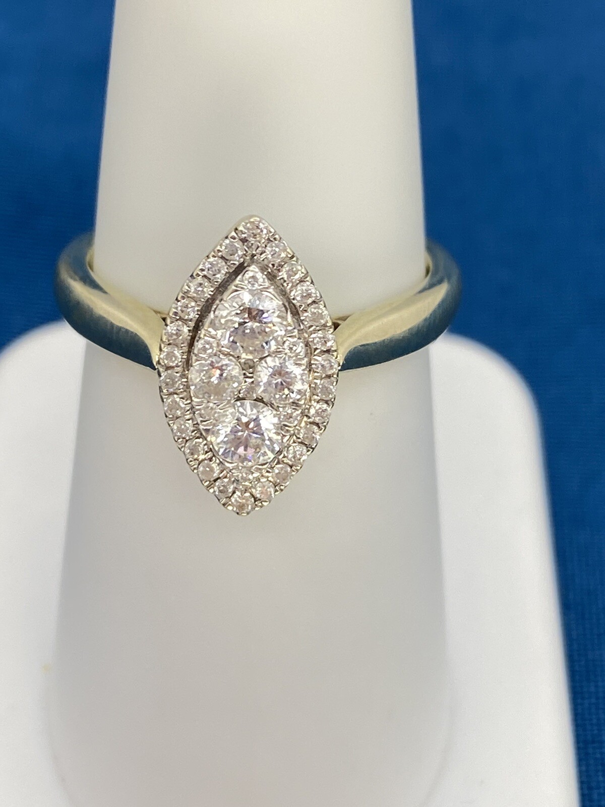 10kt White Gold Marquise I1, I2 G-H 0.50ctw Diamond Cluster Ring 980705-1