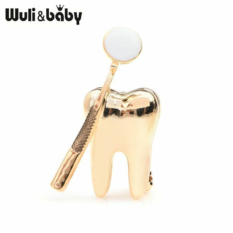 Dental Mirror Brooch Doctors Dentist Badge Uniform Brooches Pins Women’s Jewelry