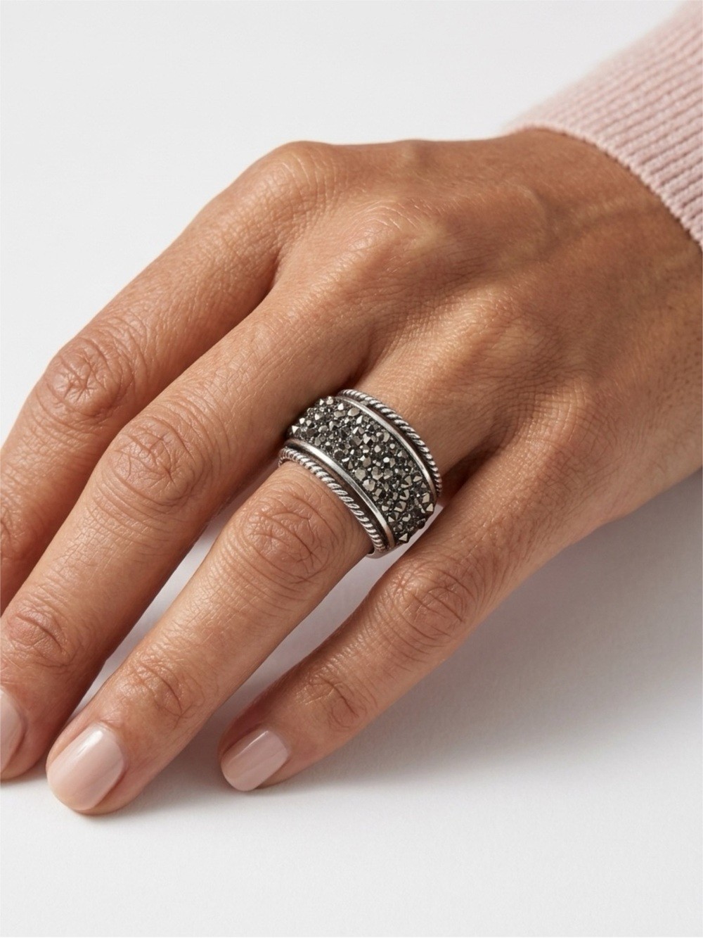 Brighton Silver Crystal Pavé Dome. Size 9. Beautiful Ring. NWOT