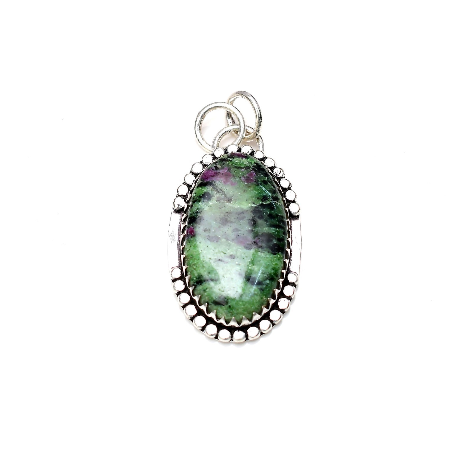 Ruby Zoisite Gemstone 925 Sterling Silver Handmade Pendant Jewelry Approx 2.08″