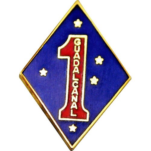 MARINES 1ST MARINE DIVISION VIETNAM VET VETERAN LAPEL PIN 1 x 1.1 INCHES