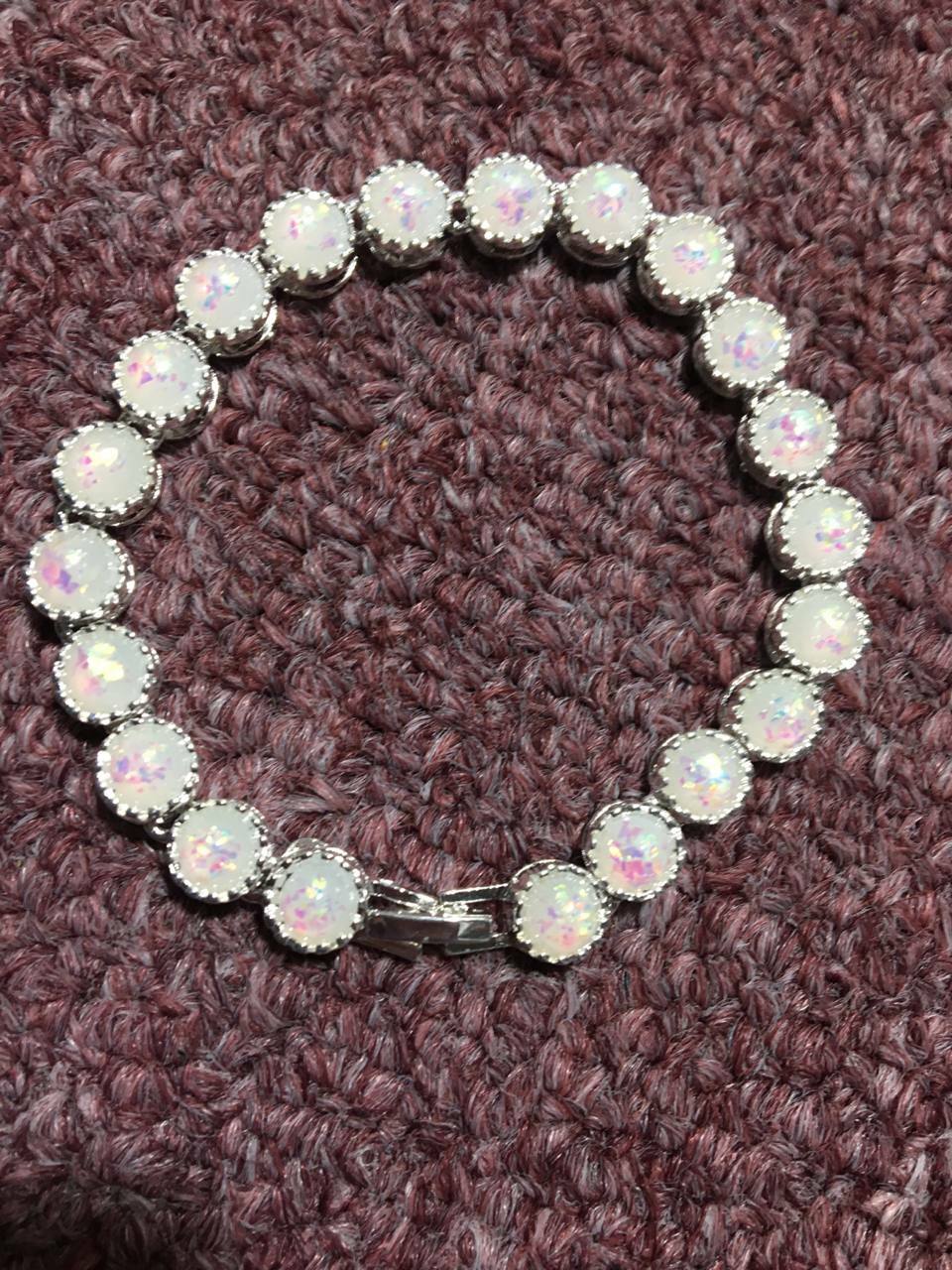 Fire Opal Tennis Bracelet by Peermont – NEW Lab-Created Silver Plated