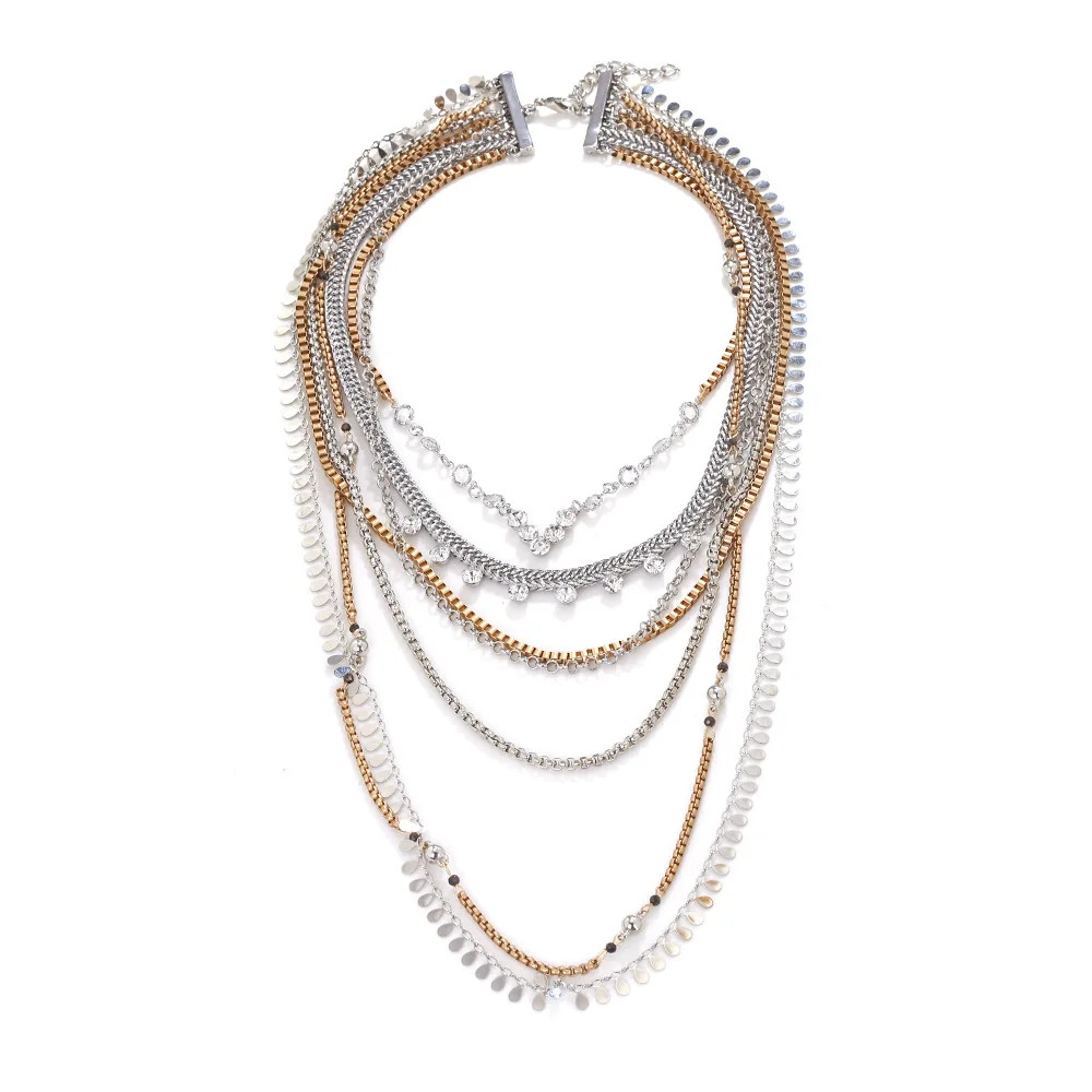 Bohemian Handmade Shell Conch Pendant Necklace for Women Double-layer Long Neckl