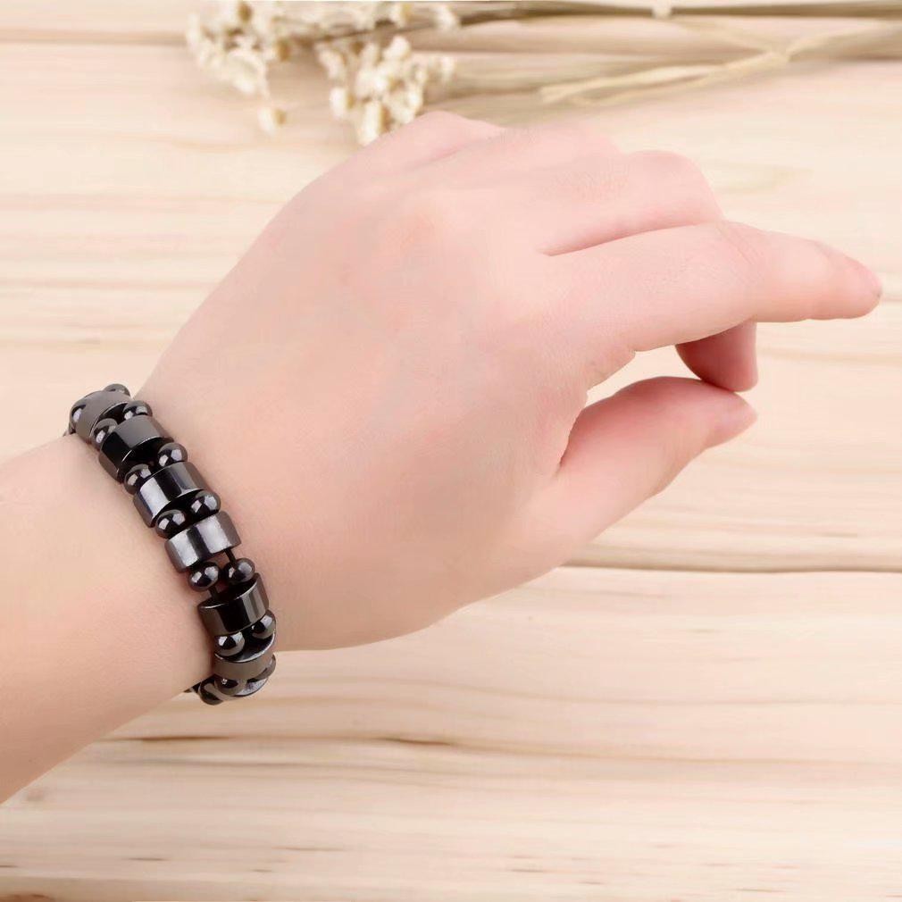 2× Magnetic Hematite Bracelet Pain Relief Powerfull Elastic Therapy Arthritis US