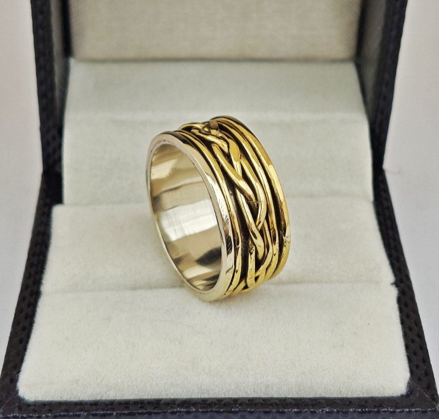 Brass Rope Design Spinner Ring Fashionable Meditation Ring