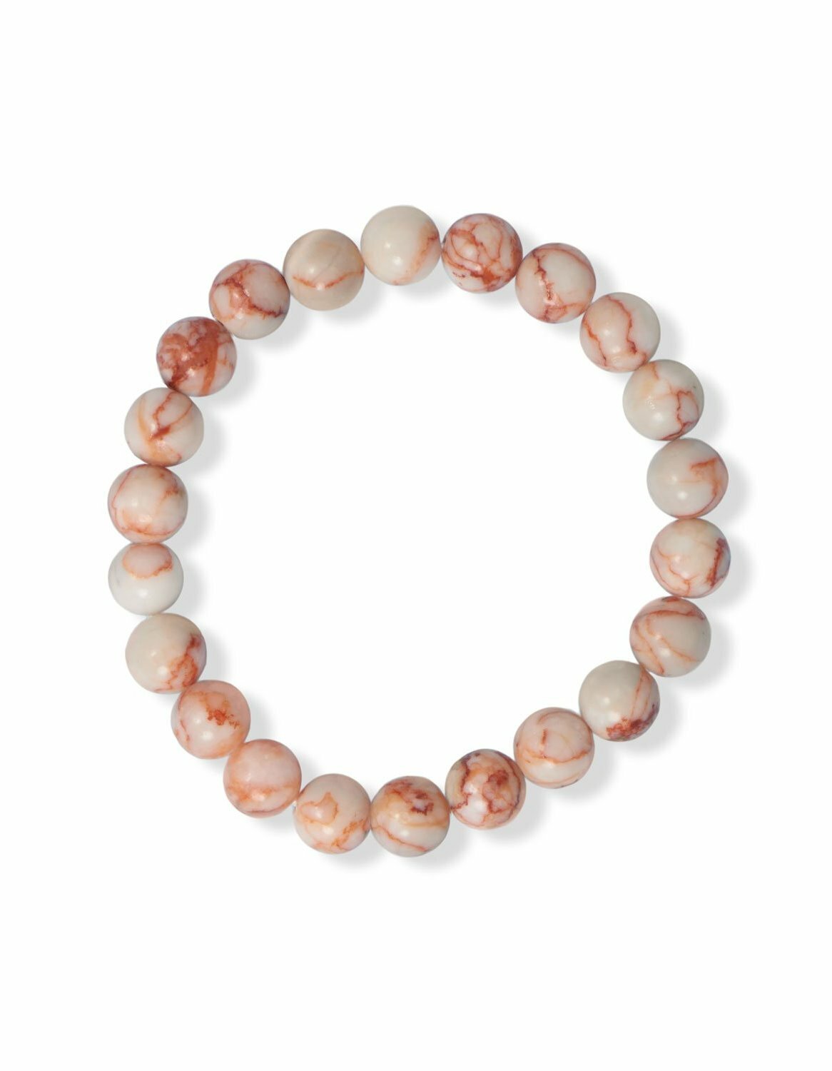 Red Veined Jasper Stretch Bracelet 8mm Beads