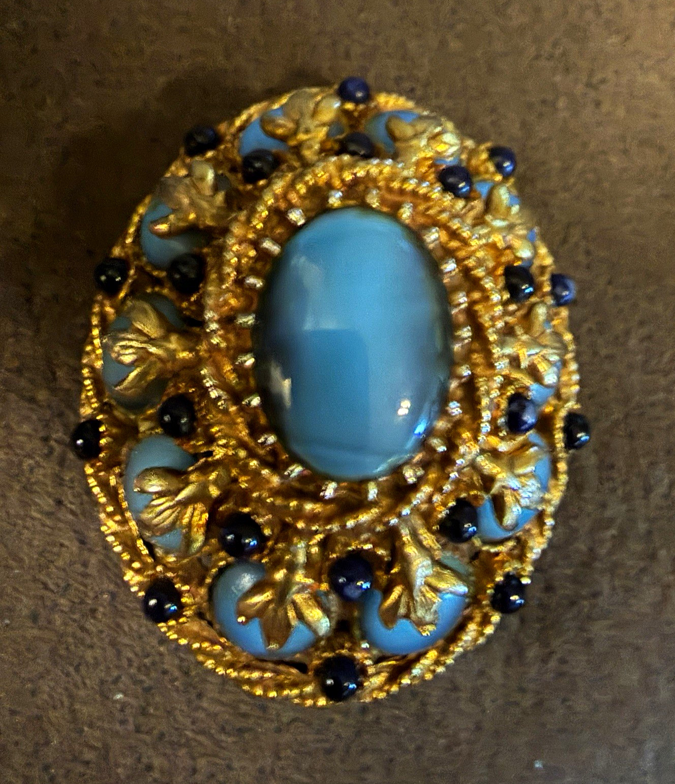 Signed Victorian Mourning brooch. Excellent condition.