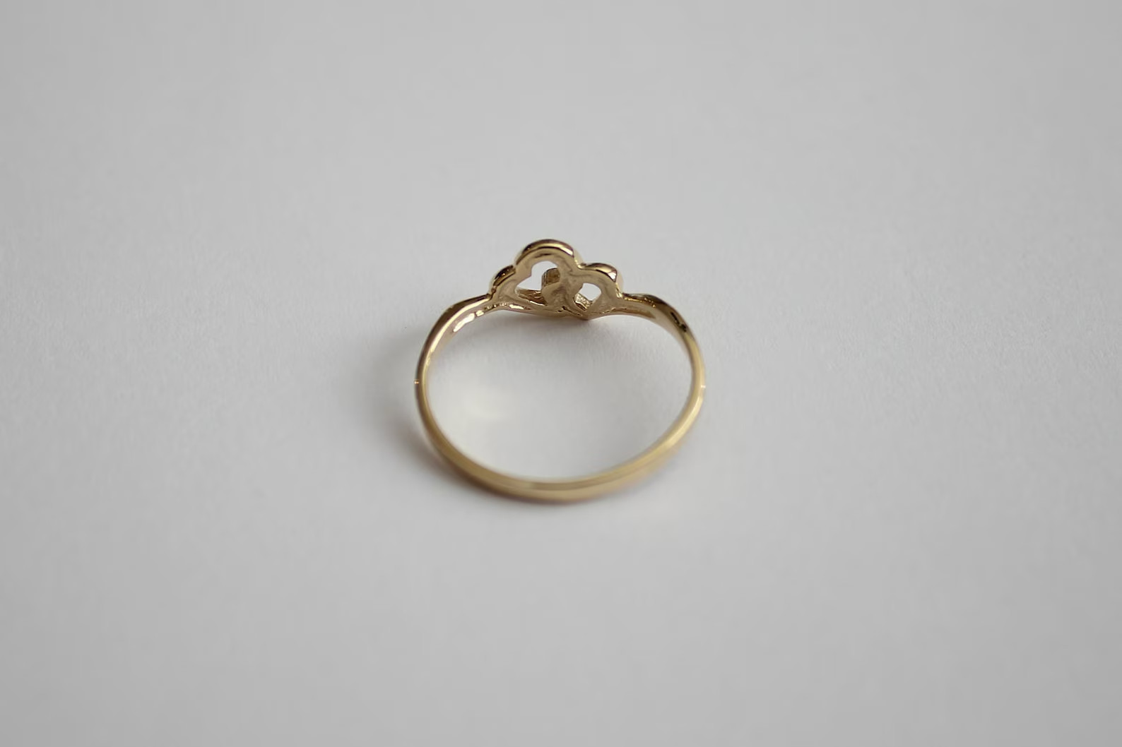 Double hearts ring gold plated 925 silver ring gold ring Gift for Love