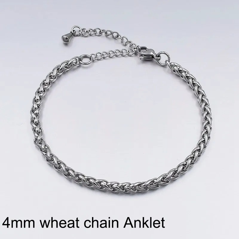 Stainless Steel Anklet Women Men Beach Foot Chain Ankle Bracelet Summer Jewelry