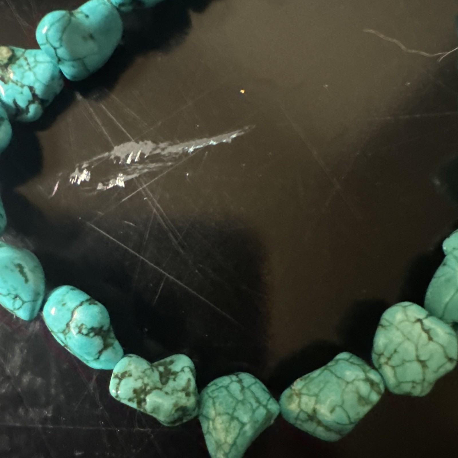 Block Turquoise Tie Back Necklace