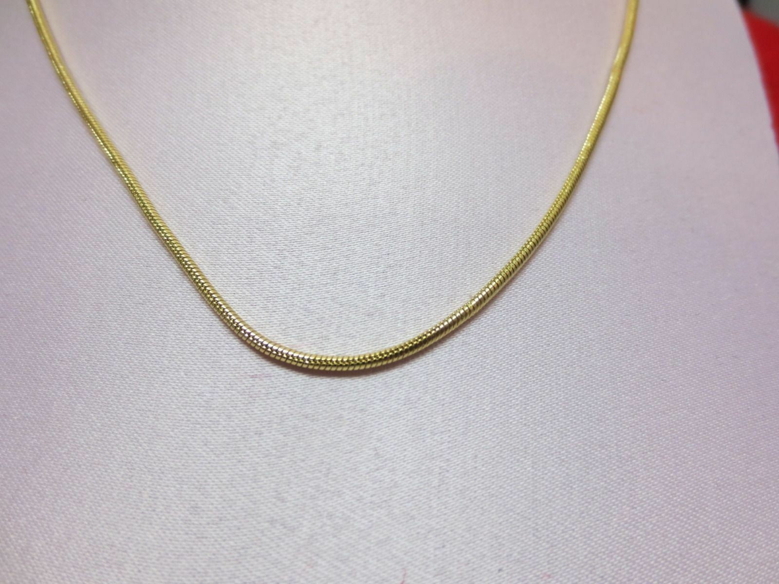 30 INCH 14 KT GOLD PLATED DESIGNER 1.6 MM SNAKE CHAIN NECKLACE-USA SELLER