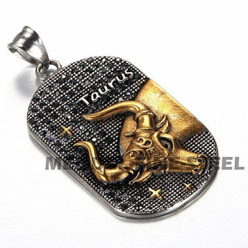 MENDEL Mens Gold Plated Leo Zodiac Sign Constellation Horoscope Pendant Necklace