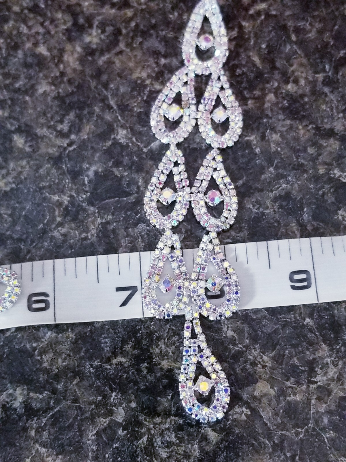 Bridesmaid Drop Dangle Chandelier Earrings 5.8 inch AB Rhinestone Pageant Prom