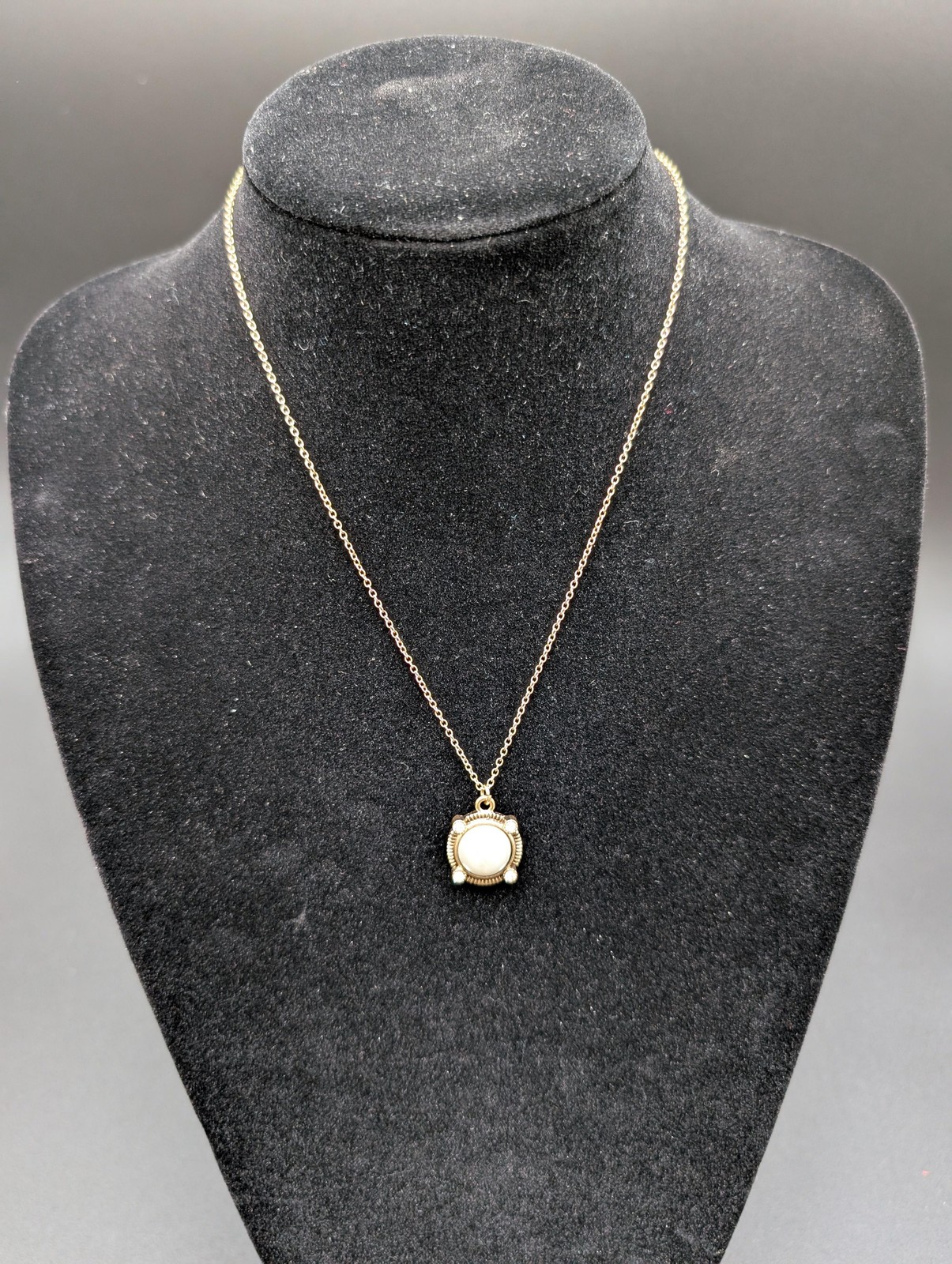 Pomina Necklace Earring Set Gold Tone Faux Pearl Crystal Accent Lead Compliant