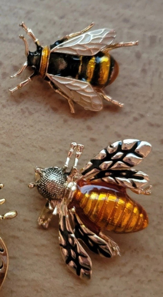2pc Bee Bug Insect Bumblebee Brooch Pin Lapel Lot Jewelry CA USA E229-1