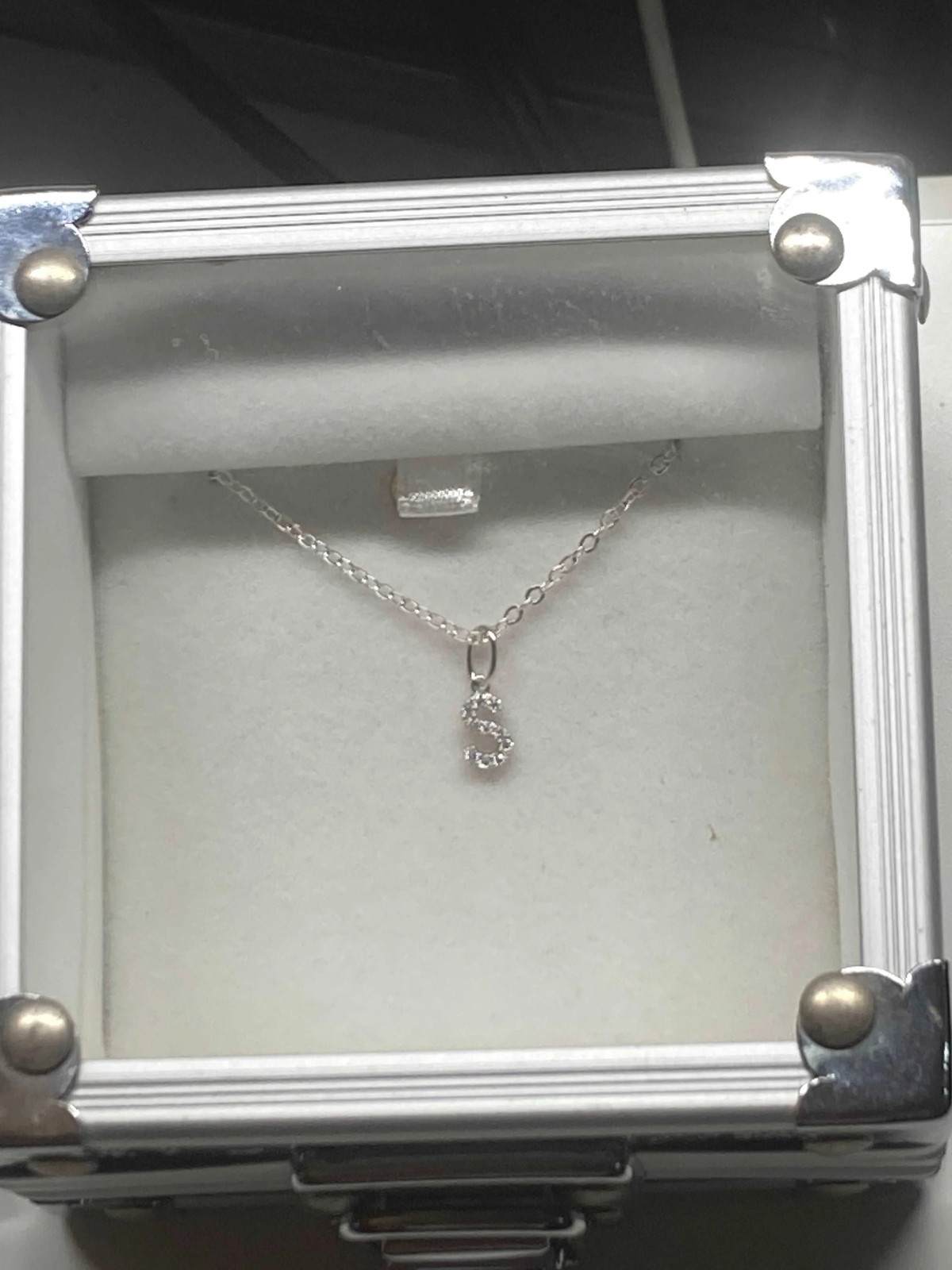 Genuine Moissanite Initial Pendants set in solid Sterling Silver