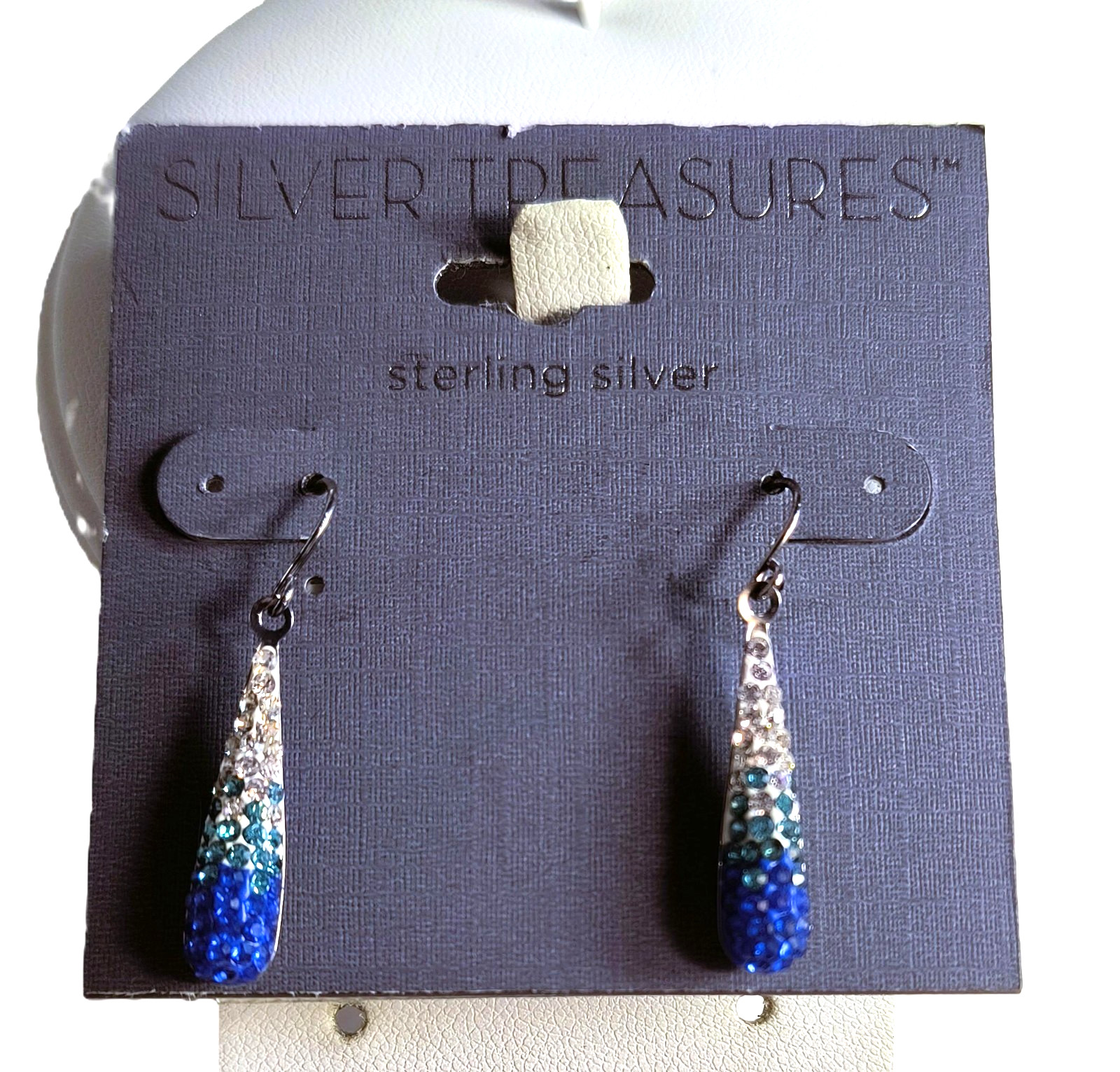 Silver Treasures New With Tags Sterling Silver Dangle/Drop Earrings Multicolor