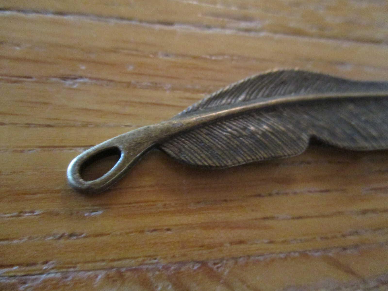 Solid Brass Stamped, Feather Pendant 4.5″ L x .5″ W Jewelry Makers Embellishment