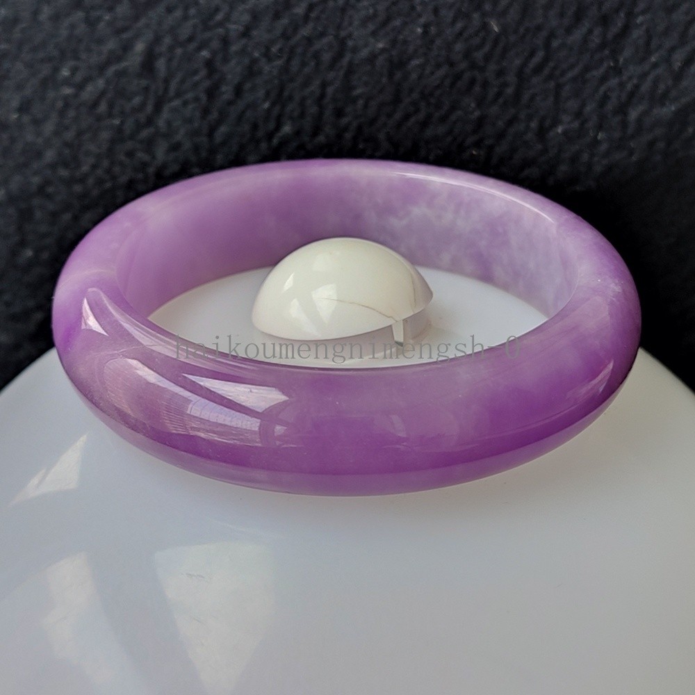 Certified Grade A Lavender 56mm Natural Burma Jade jadeite Bangle Bracelet