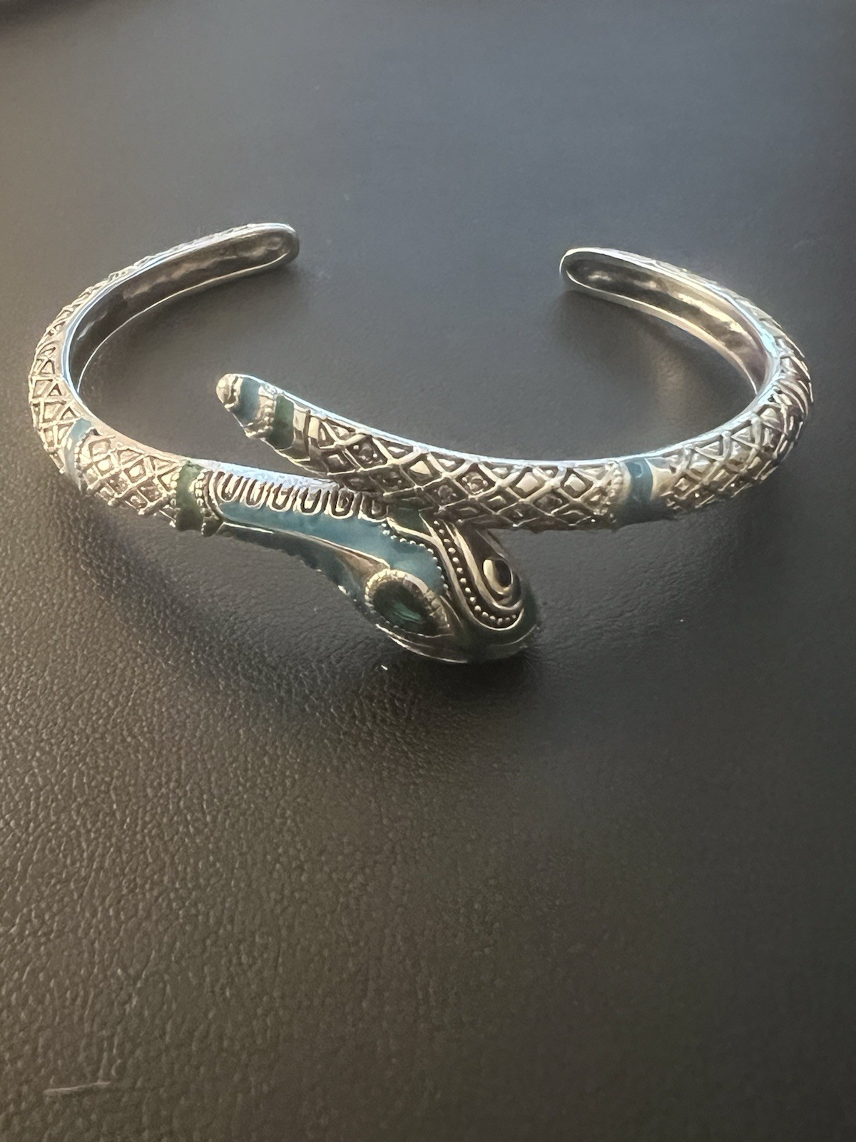 925 Stamped Silver Snake Cuff Style Bracelet