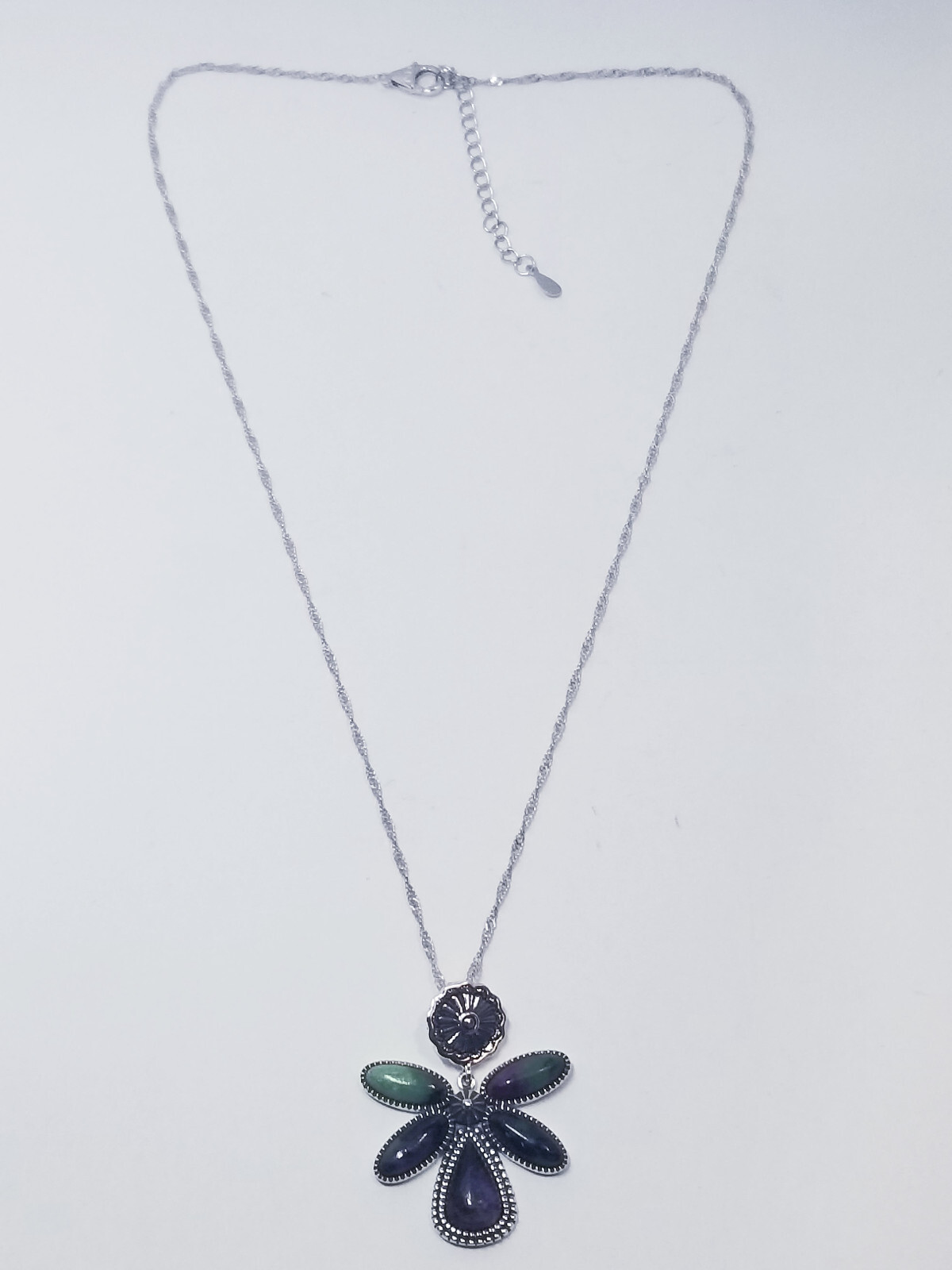 JTV Ruby-in-Zoisite Sterling Silver Pendant with Chain