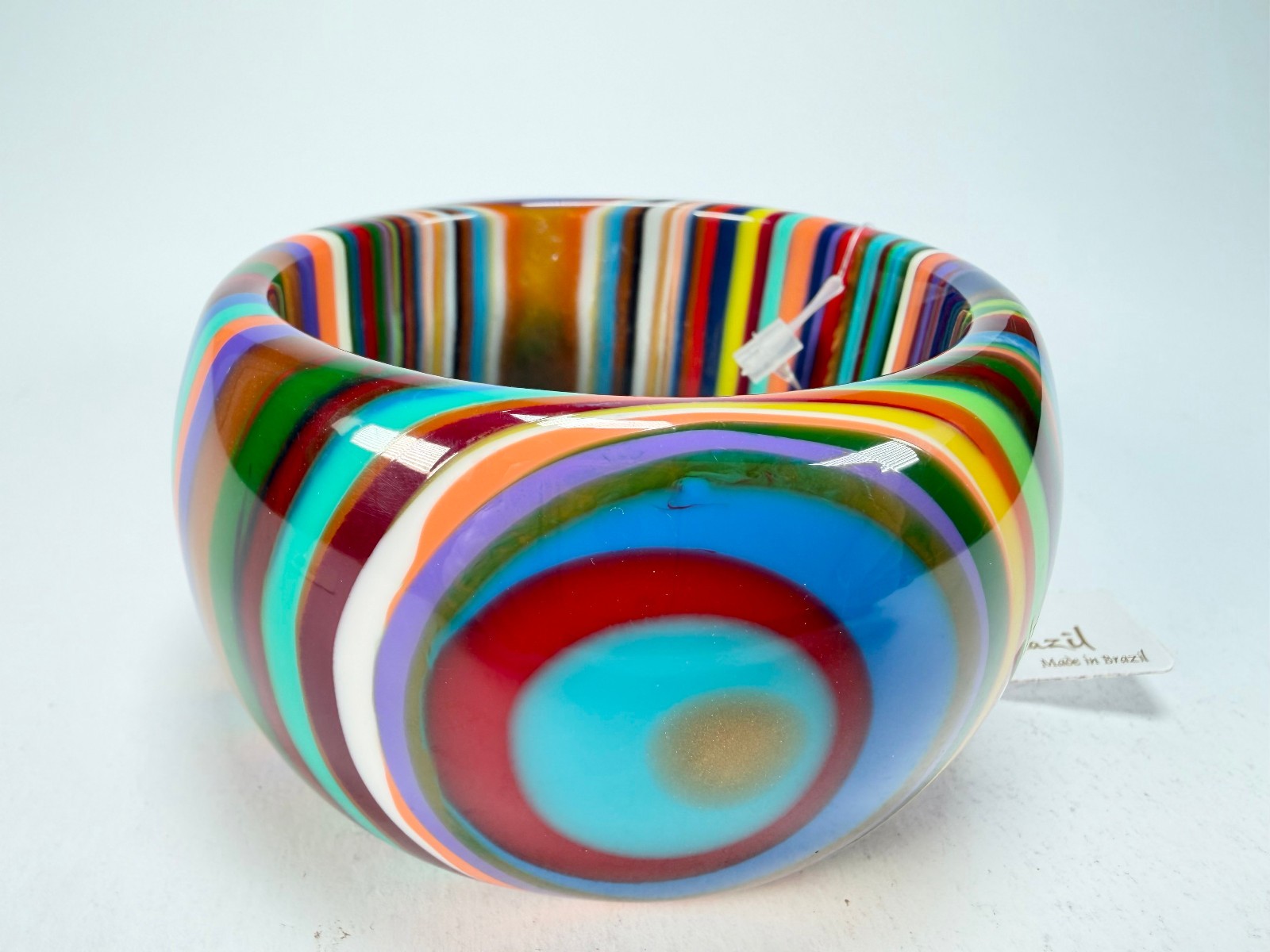 Jackie Brazil Tiger Liquorice Allsorts w/Cat Eye Mix Colours 5cm Resin Bangle