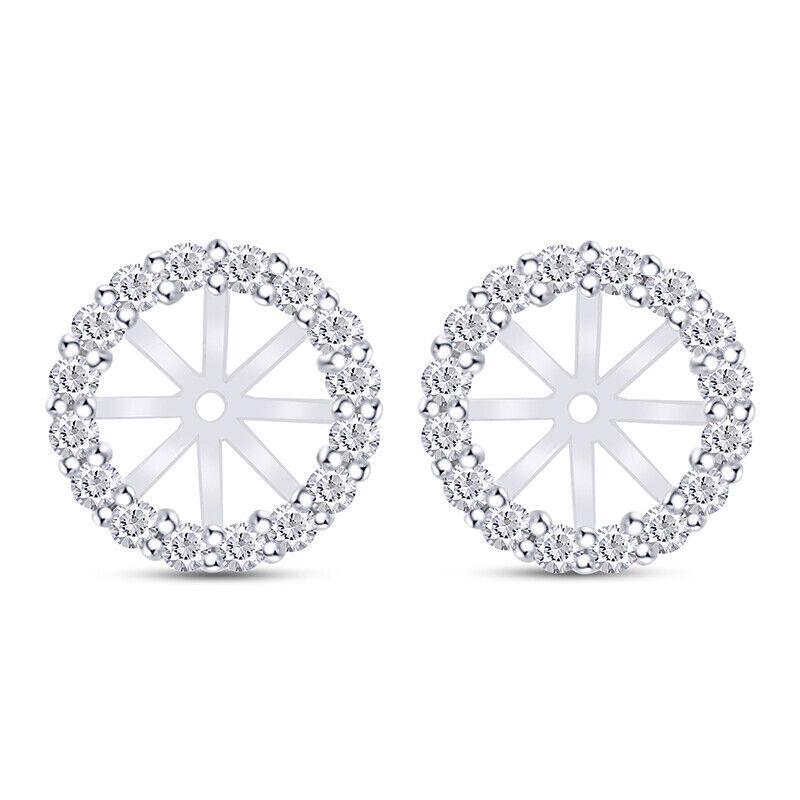 2/7Ct Lab Created Moissanite 11X11mm Jackets Stud Earrings in Sterling Silver