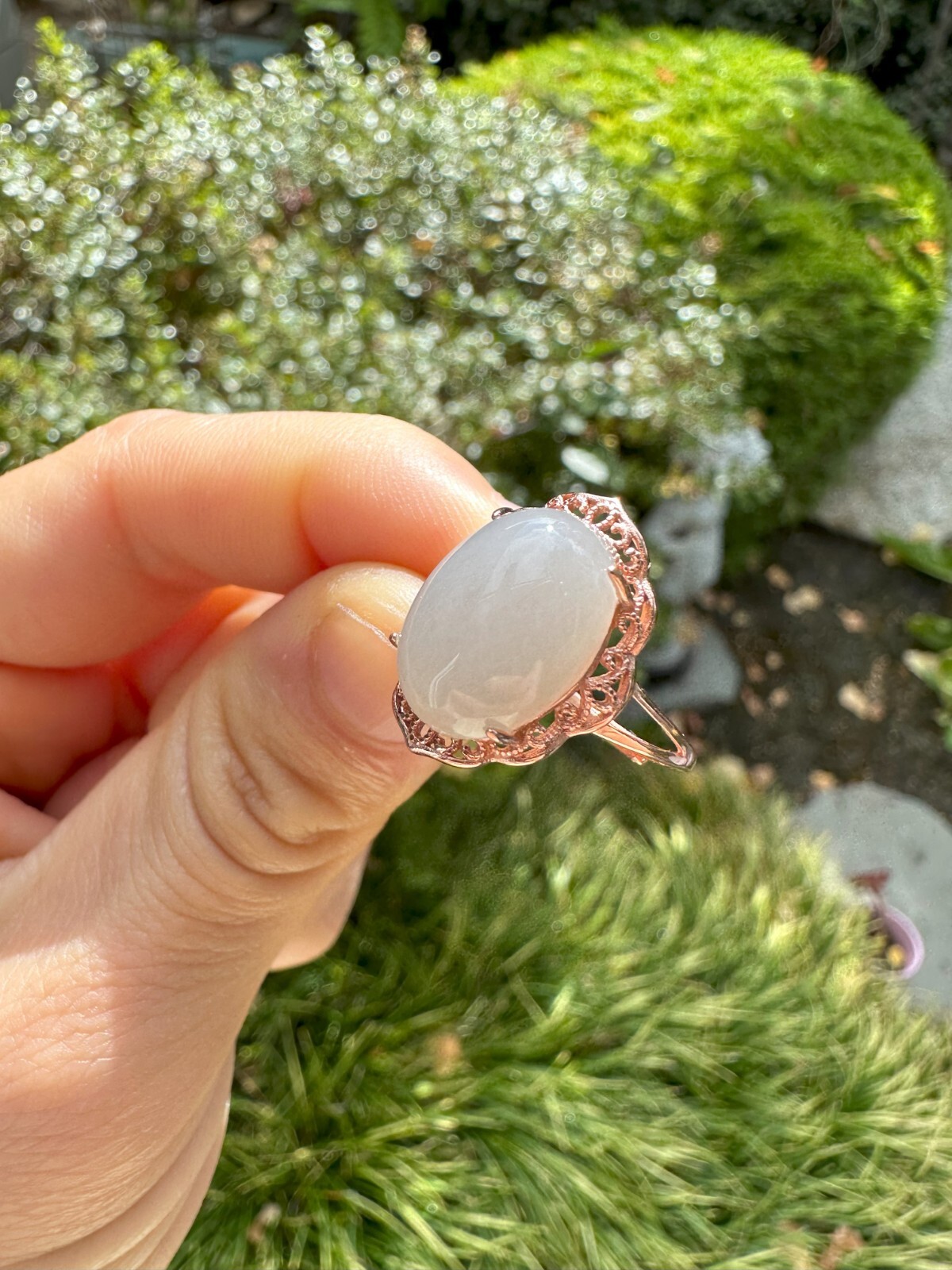 14mm * 10.5mm * 5.5mm Dark Purple Nephrite Ring, S925 Silver | 烟紫戒指，银镶活口