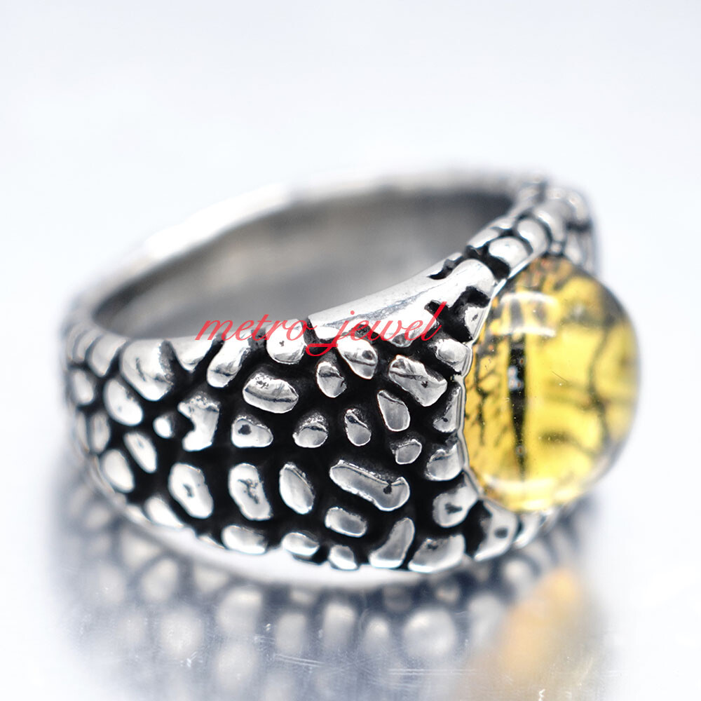 JXC Cool Mens Stainless Steel Blue Evil Eye Eyeball Ring Size 7 8 9 10 11 12-15