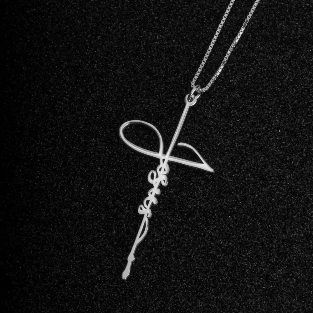 Jesus Cross Pendant Necklace Adjustable Box Chain Christian Gift for Women Men