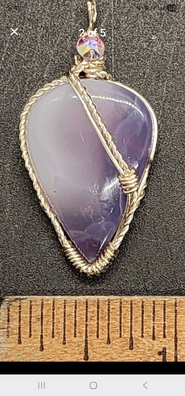 Handcrafted Sterling Silver Wire Wrapped Purple Chalcedony Pendant
