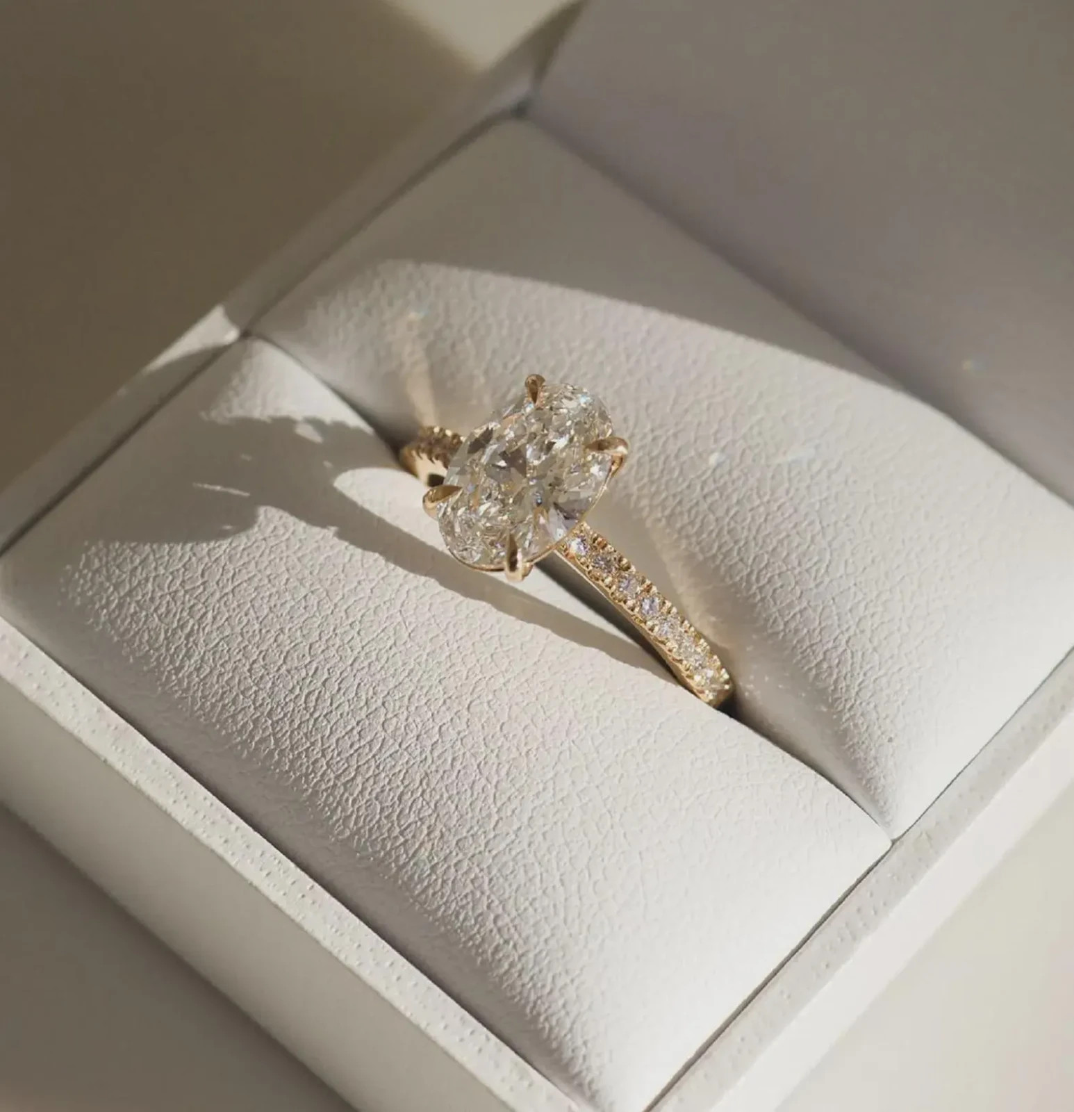 2.25CT Elongated Oval Cut Moissanite Engagement Ring, Half Eternity Band Gift