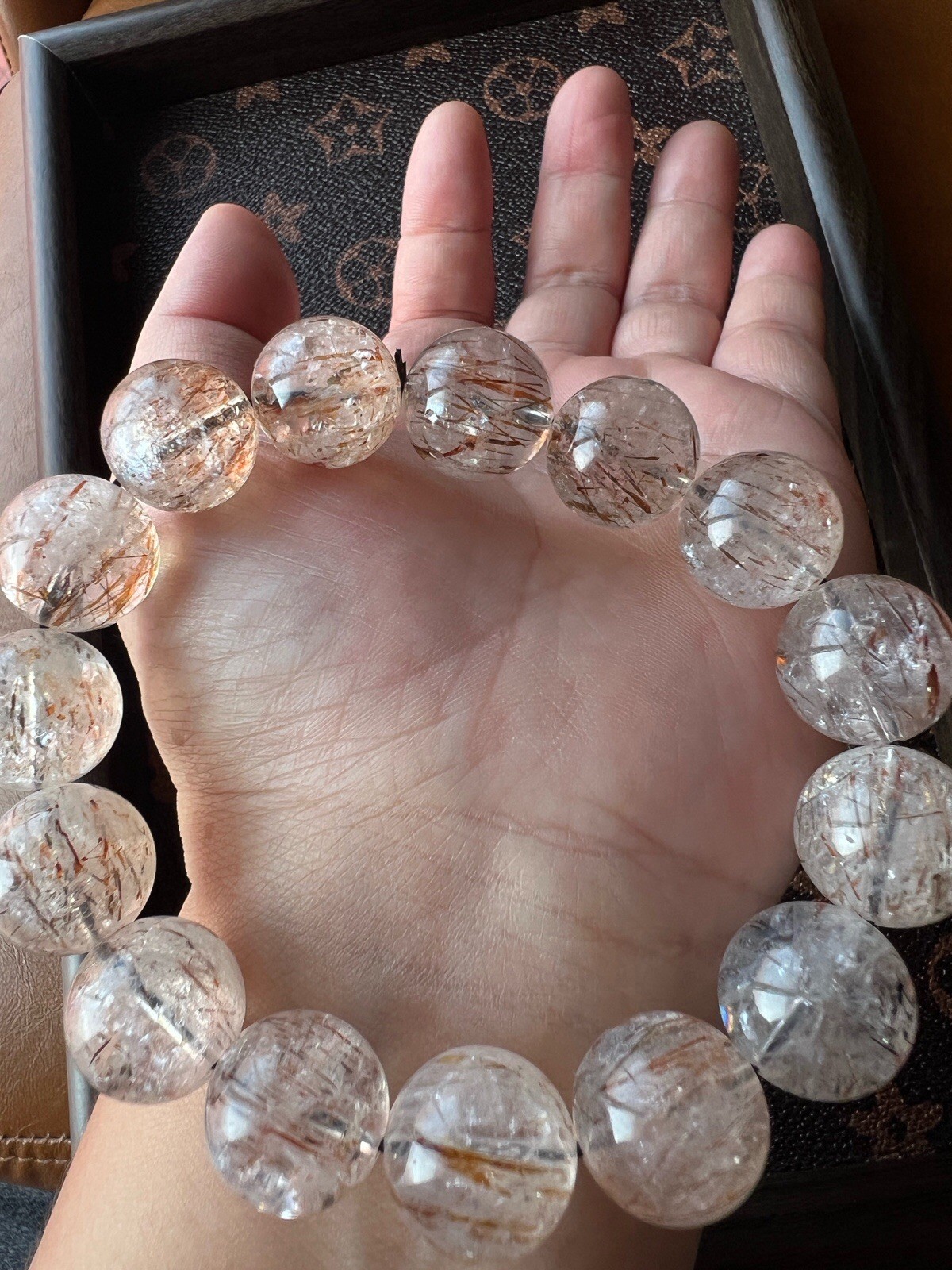 20mm Copper Rutilated Quartz Bracelet Not Super Seven