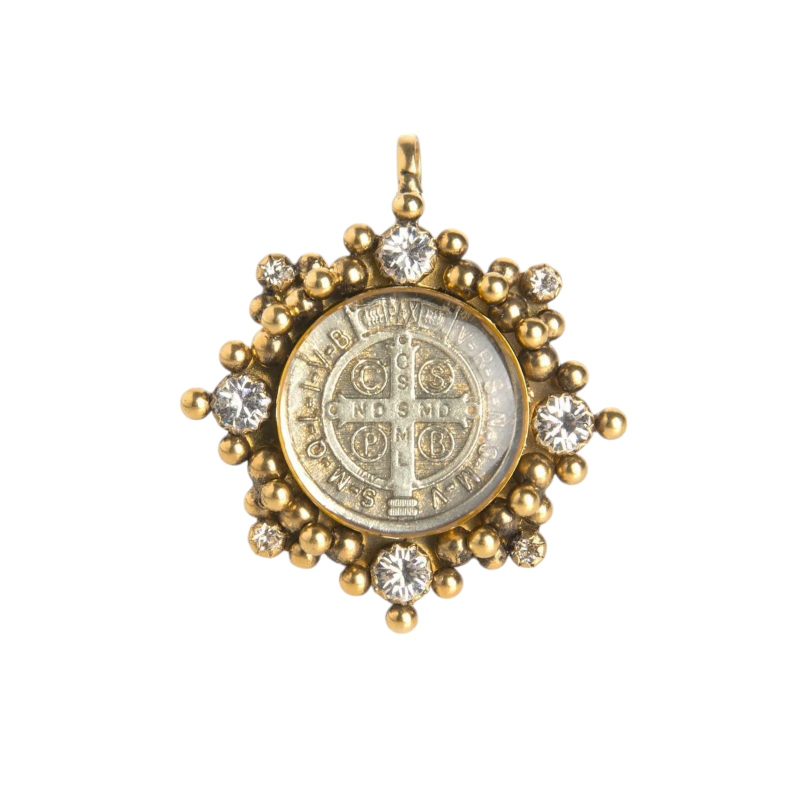 VIRGINS SAINTS & ANGELS VSA Cloister San Benito Medallion in Gold