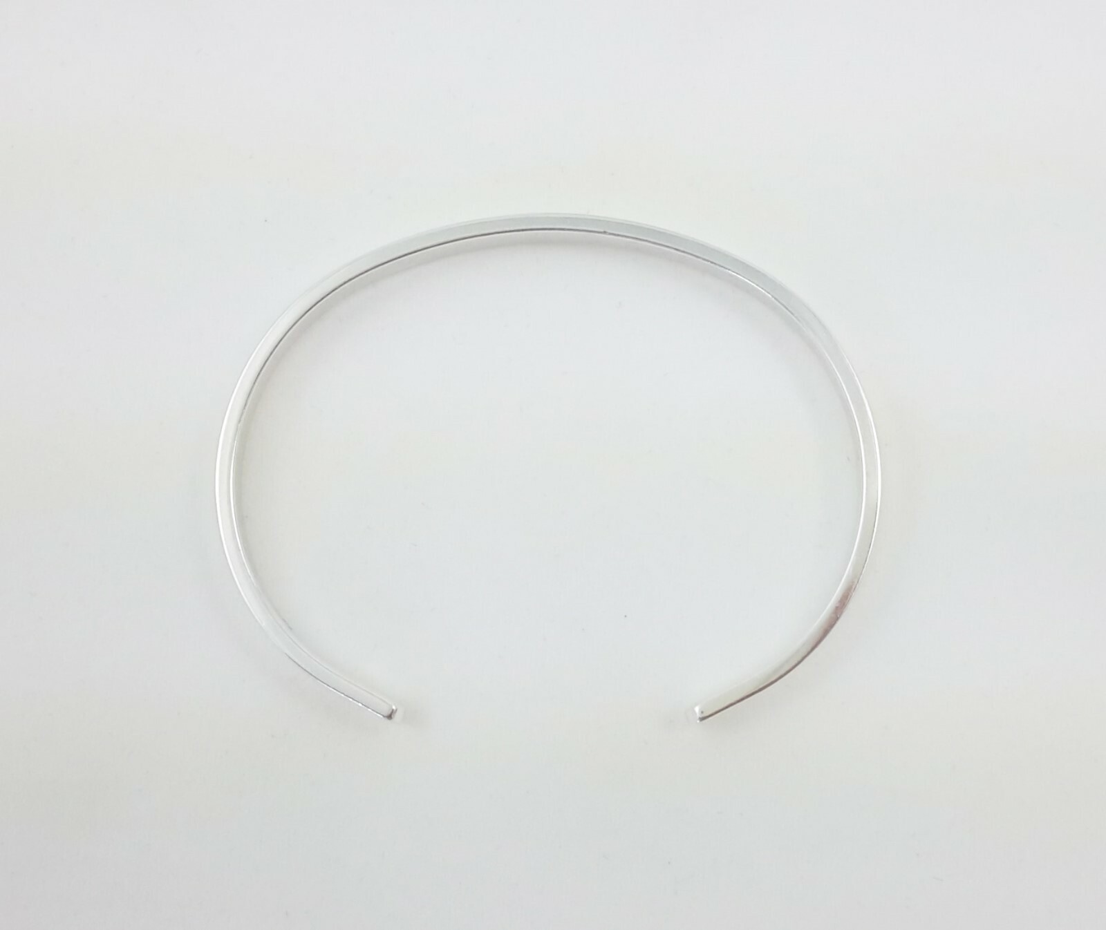 Flat Cuff Bracelet, 925 Sterling Silver, 4 x 2 mm Blank Plain Bangle .16″ x .08″