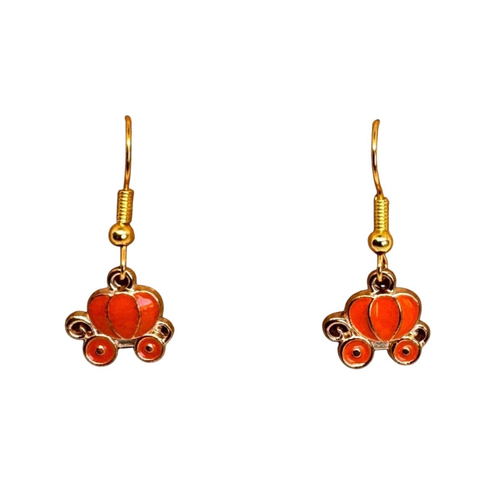 Halloween Orange Pumpkin 10kt Gold Earrings #2023