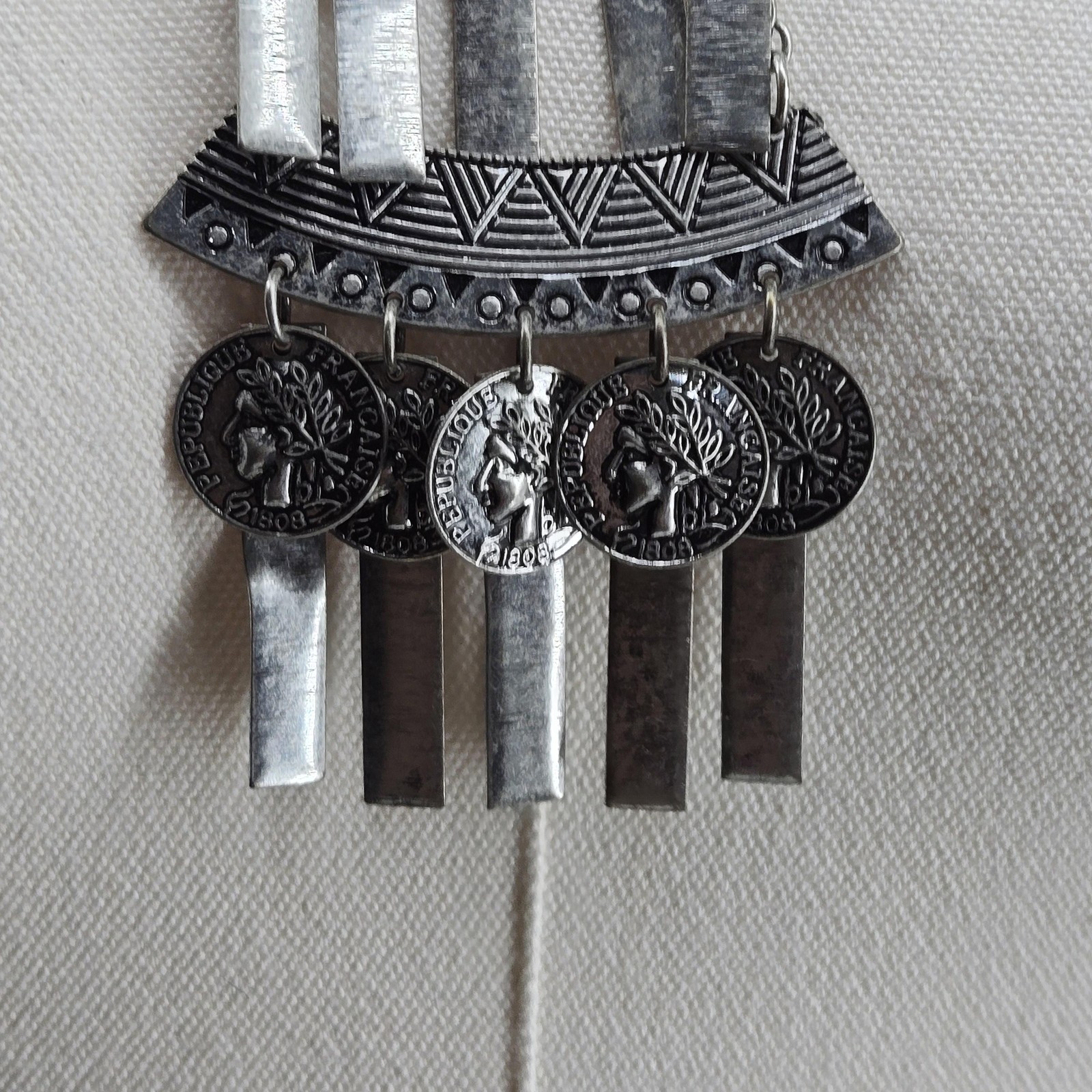 Custom Jewelry Silver Bib Statement Fringe Necklace Womens Bohemian Ethnic