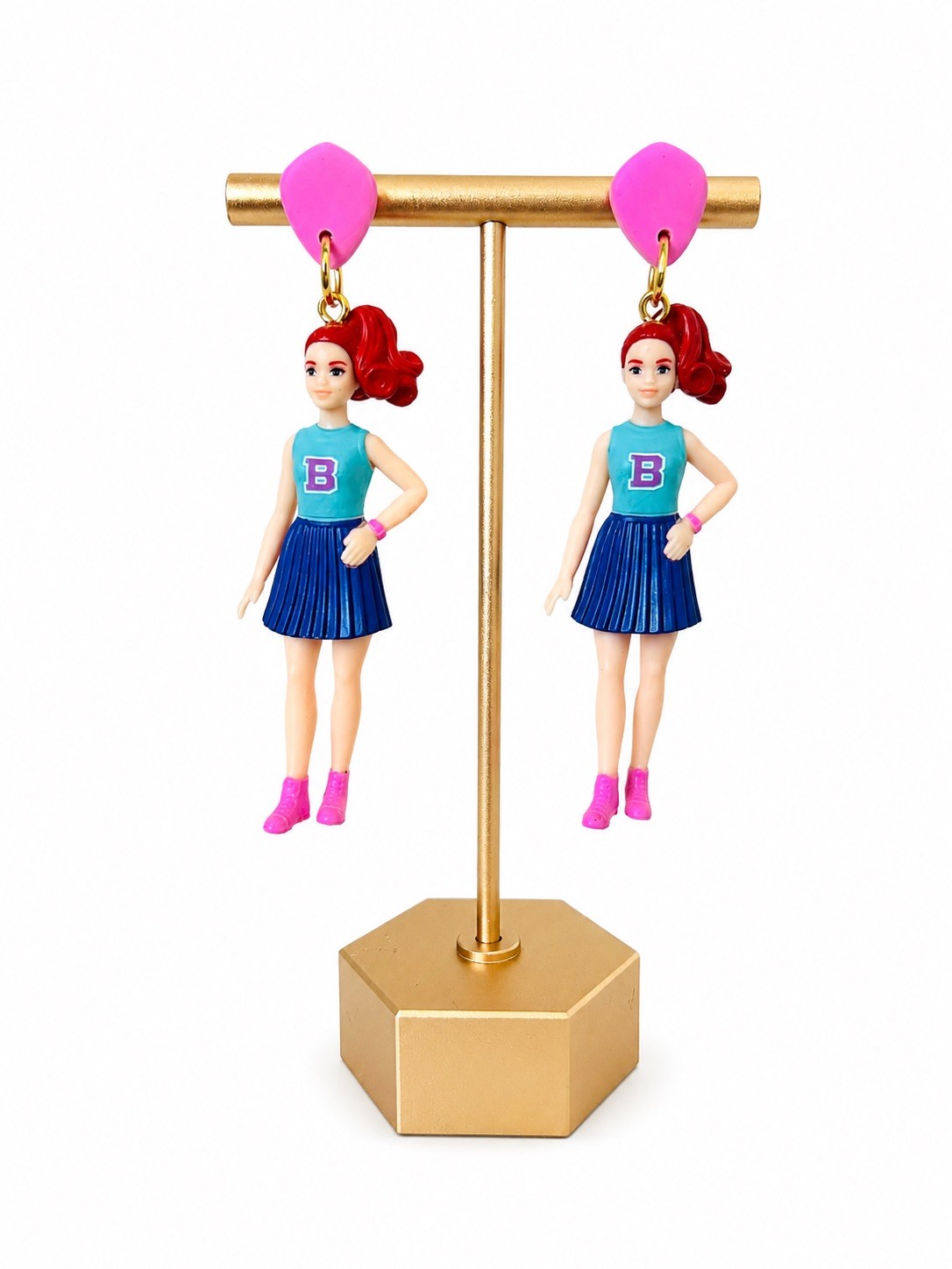 Handmade Wearable Miniature Doll Earrings Barbie Inspired Statement Jewelry