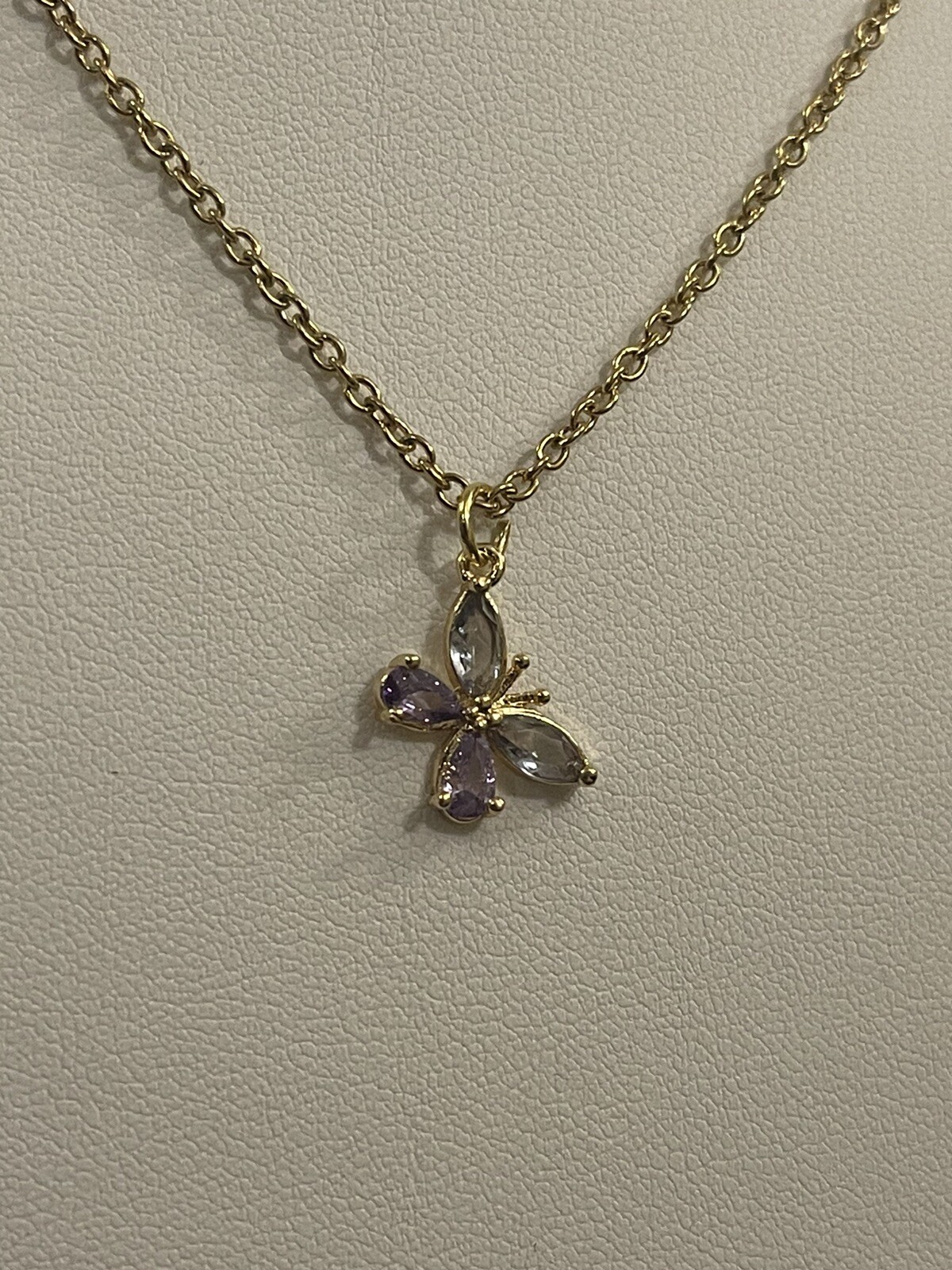 18ct Gold Plated Butterfly Pendant 18inch/45cm Gold Plated Necklace Chain