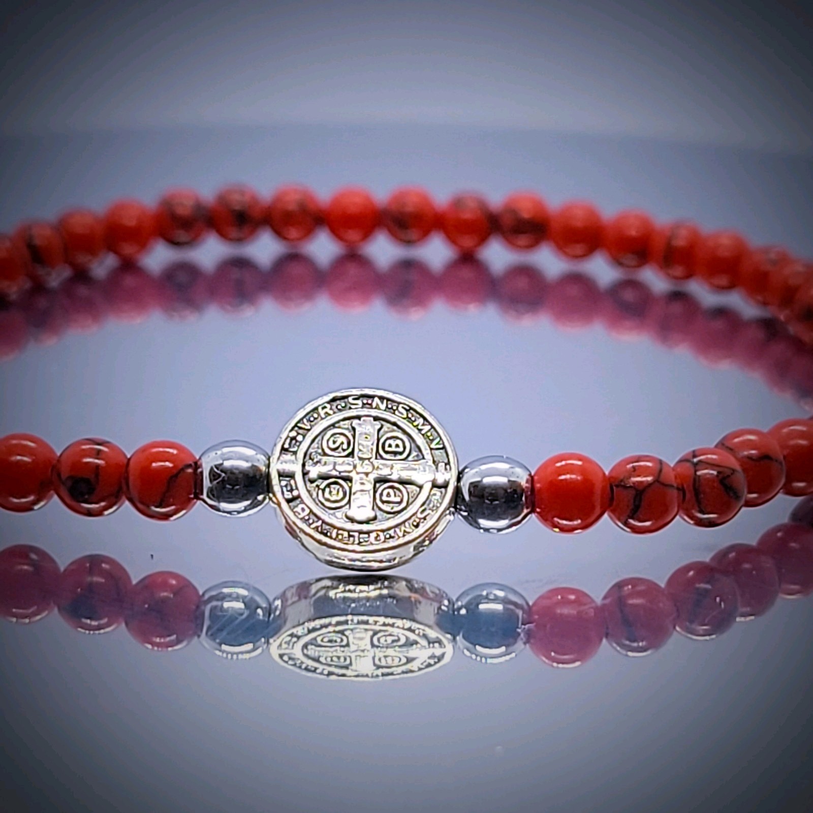 Saint St Benedict Bracelet /Pulsera De San Benito Vintage 4mm con Cuentas